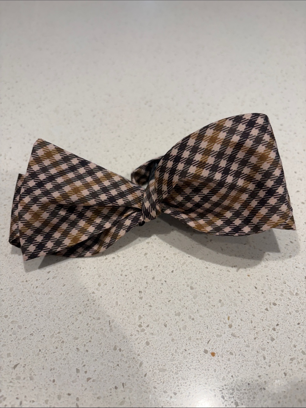 Dwyane Wade Gold and Black Houndstooth Silk Bow Tie
